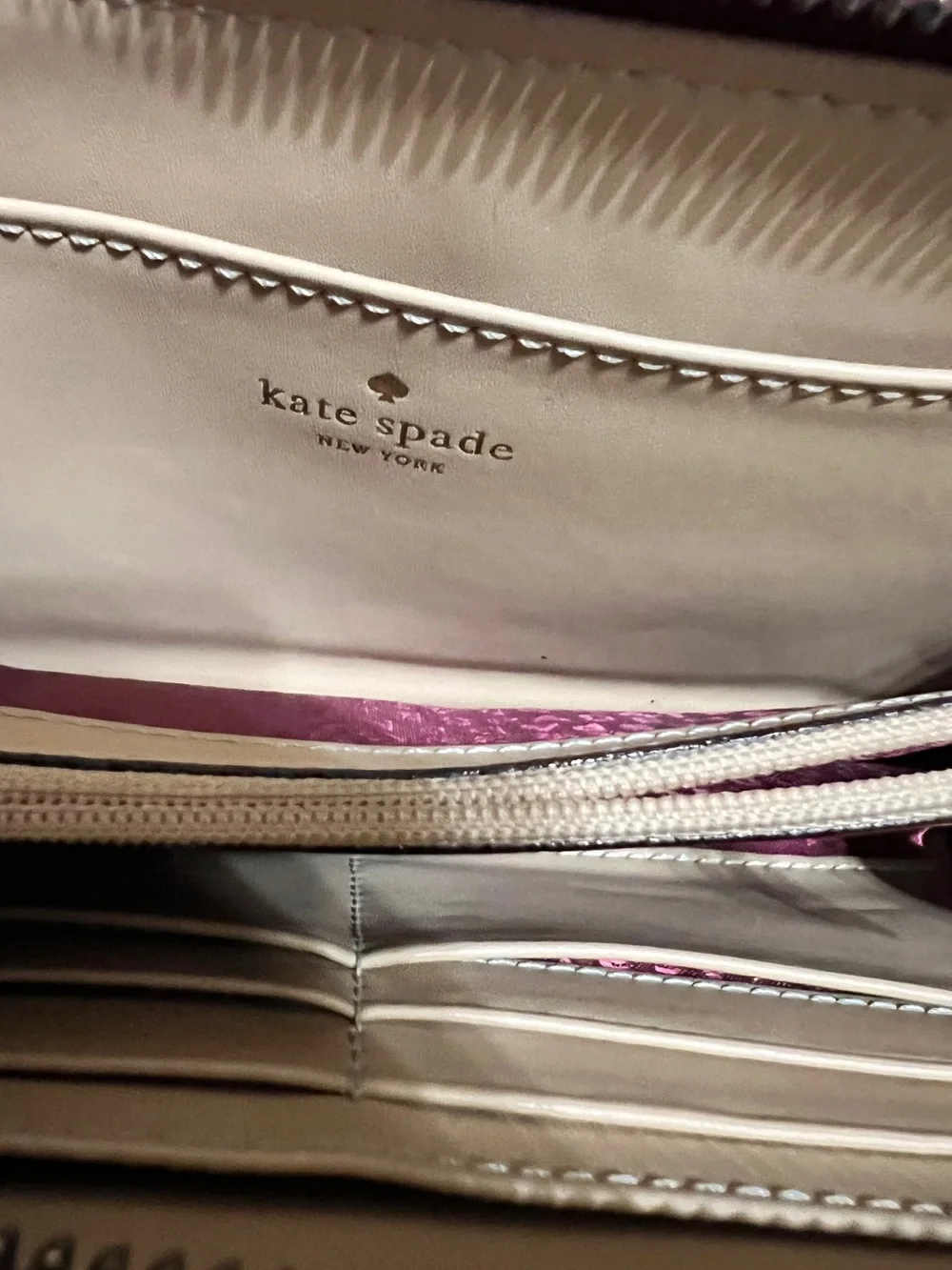 kate spade Raspberry Red Wellesley Layton Leather Wristlet Zip Wallet